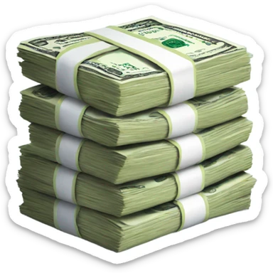 Stack of money stacked on top of each other sticker