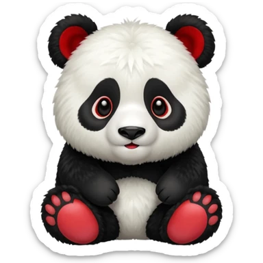 panda red sticker