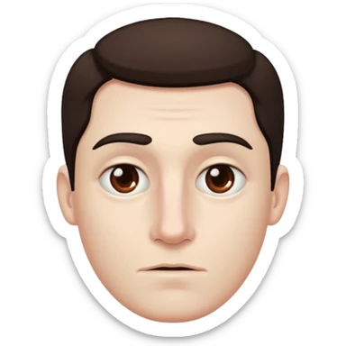 Man with pale skin and a dark brown spot on the end of his nose sticker