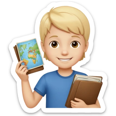 child Holding Maps sticker