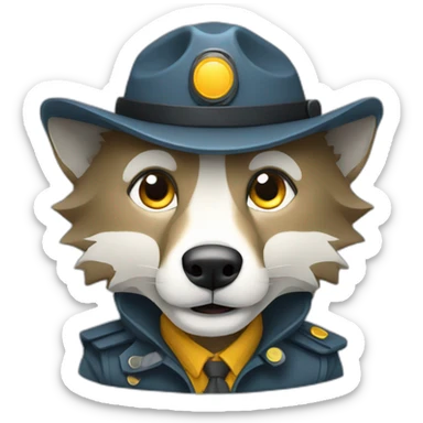 flat design wolf inspector sticker