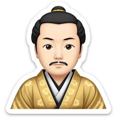 historical Japanese emperor, Edo period, with ho robe and kanmuri, simple and clear sticker