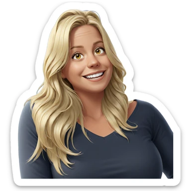 smiling girl with long blonde hair sticker