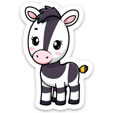 cute cartoon zebra sticker