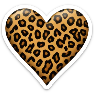 Leopard print heart sticker