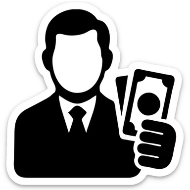 Nikolai Astrup, Norwegian politician, holding a pack of money in his hand sticker