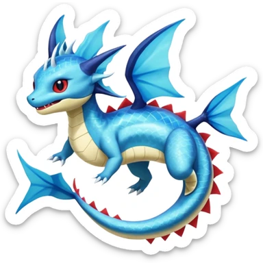 Salandit-Vaporeon-Salamence-hybrid-fusion (full body) sticker