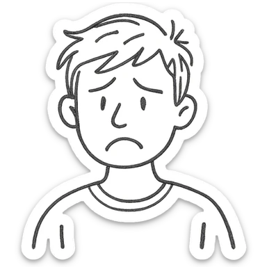 disappointed young man sticker