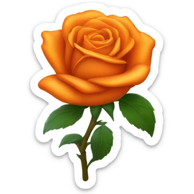 rose with orange petals and dark orange bow sticker