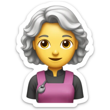 Frau mit braunen schulterlangen Haaren und Teleskop in der Hand sticker