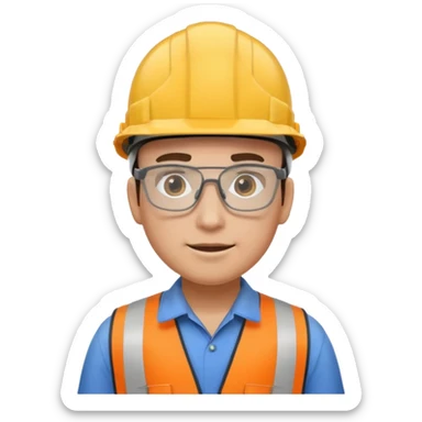 engineer in hard hat top view sticker