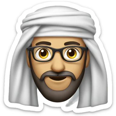 Homme arabe tête rasé avec une barbe lunette sticker