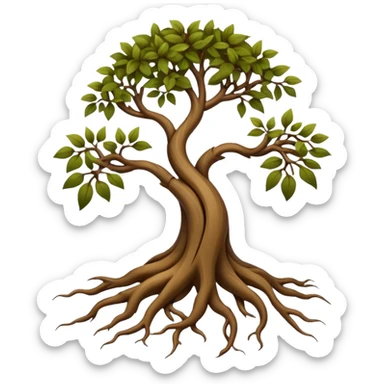 Simple sparse sapling roots sticker