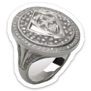 high detailled HD 4K Silver signet ring diamond jewellery bling bling sticker