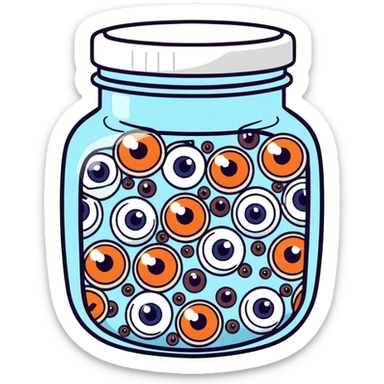 jar full of eyeballs sticker