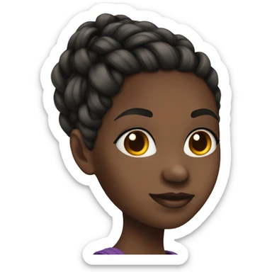 Black girl braided hair sticker