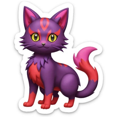 Liepard-Noibat-Litten-Skitty-Sprigatito-Pokémon-fusion-creature (full body) sticker