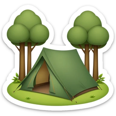 tent in woods sticker