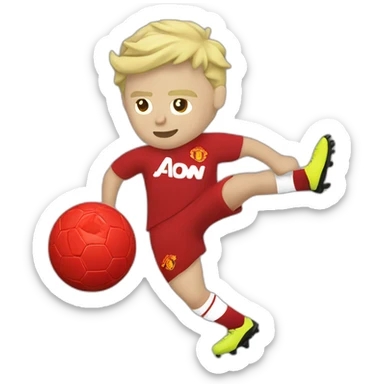 blonde manchester united player kicking sticker