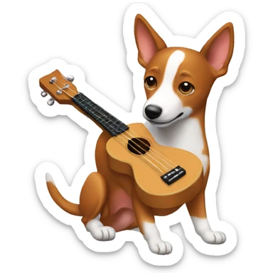 A basenji playing the ukulele sticker