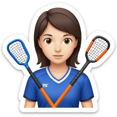 brunette girl playing field hockey sticker