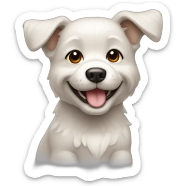 cachorrita maltes de color negro muy corto sonrriendo sticker