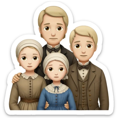 сгенерируй фото бедных семей 1850 года sticker