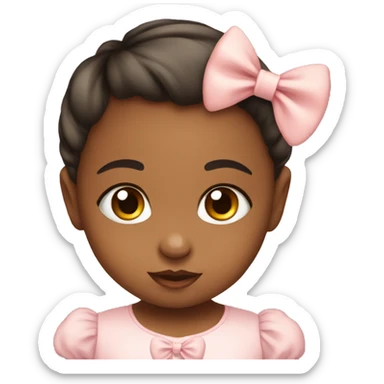 baby girl with bow  sticker