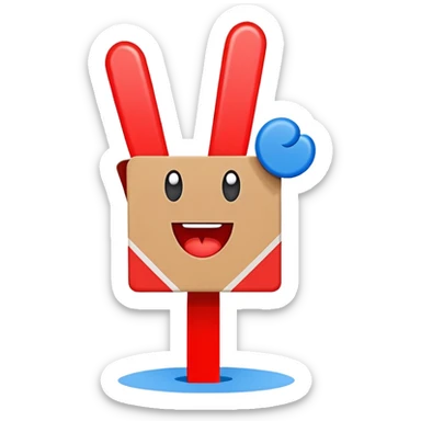 cheering sign sports in blue (#00A3E0) and red (#F9423A) sticker