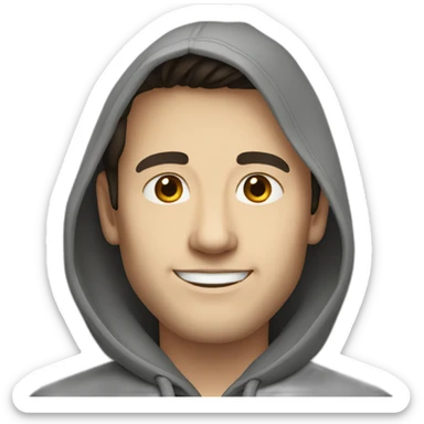 Whiteskin-Smiling-man-in-gray-hoodie-with-dark-hair sticker