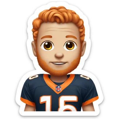 Ginger baby in broncos jersey sticker