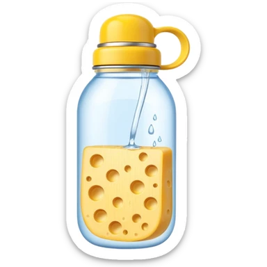 zenful computer mouse water bottle on cheese sticker