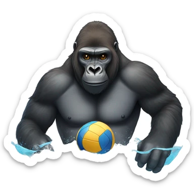 Gorilla that plays waterpolo sticker