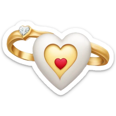 Corazón con anillos de boda sticker