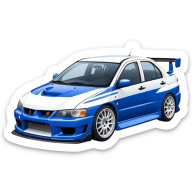 Mitsubishi lancer Evo viii blue and white sticker