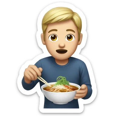 Man eating pho sticker