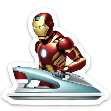 ironman ironing clothes sticker