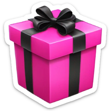 Hot pink gift with black bow sticker