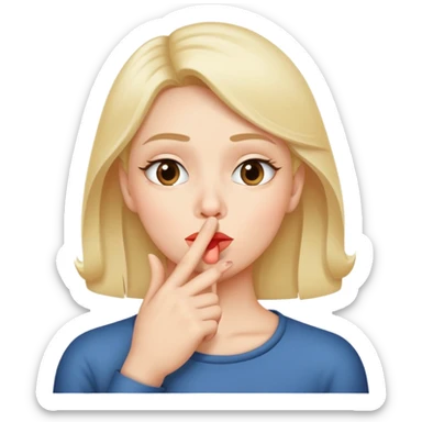 finger over lips shushing shhh gesture sticker