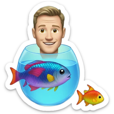 Jonathan Toews as rainbow fish inside an aquarium sticker