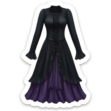 gothic flowy witch dress sticker