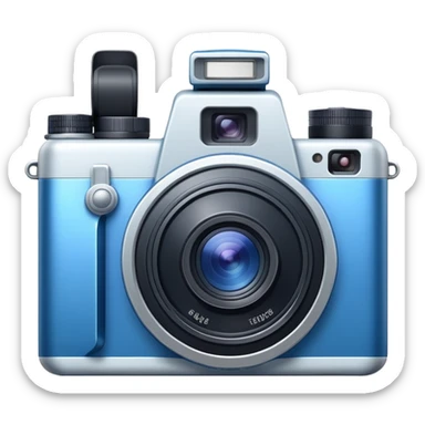 blue camera sticker