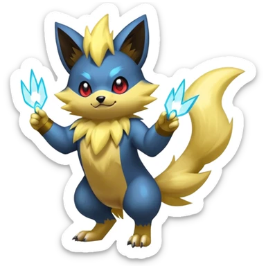 Manectric-Zorua-Yamper-Fakémon-hybrid-creature (full body)  sticker