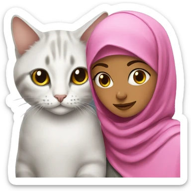 Cat with hijab girl sticker