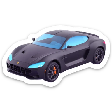 black luxury sports car with a transparent film partially attached, part of the film still floating above the car, premium and elegant sticker