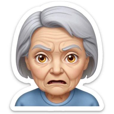 aggressive old lady sticker