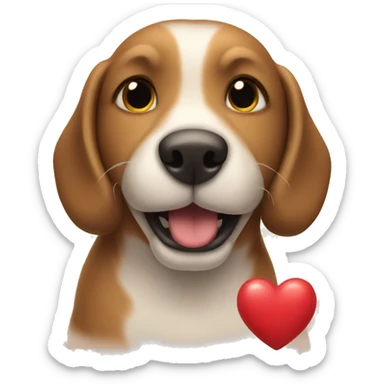 Dog bowling heart sticker
