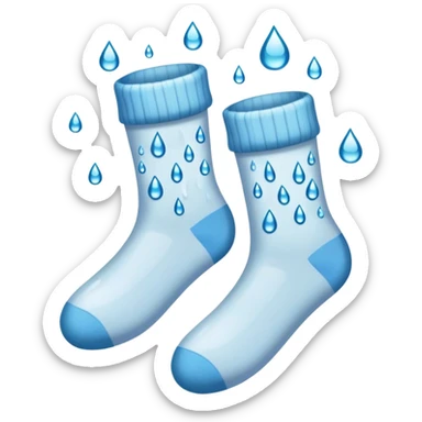 socks with water droplets sticker