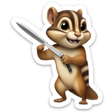 knife chipmunk sticker