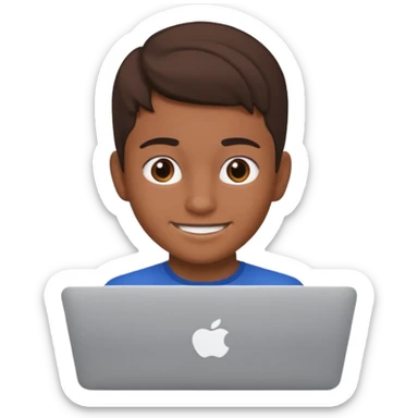 Mexican teen behind macbook sticker
